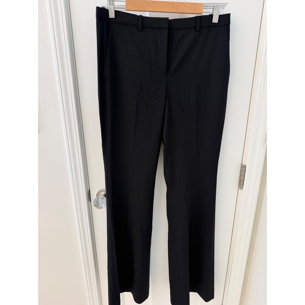 Theory Demitra Traceable Wool Flare Pants Trousers Black Size 8